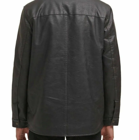 Levi's Men's Full Fleece Lining Faux Leather Jacket, black - Picture 3 of 6